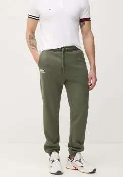 Alpha Industries pantaloni de trening barbati, culoarea verde, cu imprimeu, 156370 imagine