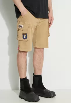 Alpha Industries pantaloni scurti barbati, culoarea bej imagine