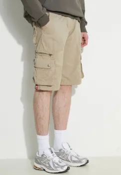 Alpha Industries pantaloni scurti din bumbac culoarea bej, 136250 imagine