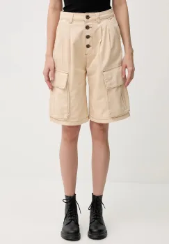 Alpha Industries pantaloni scurti din bumbac Sailor Cargo Shorts Wmn culoarea bej, uni, high waist, 156024 imagine