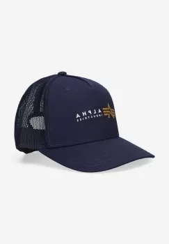 Alpha Industries sapca culoarea albastru marin, cu imprimeu 106901.07-navy imagine