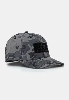 Alpha Industries sapca de baseball din bumbac VLC Cap Camo culoarea gri, modelator, 168903C imagine