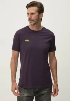 Alpha Industries tricou din bumbac Backprint T culoarea violet, cu imprimeu imagine