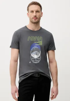 Alpha Industries tricou din bumbac barbati, culoarea gri, cu imprimeu, 146510 imagine