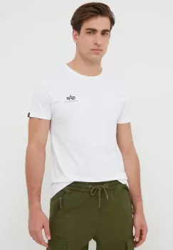 Alpha Industries tricou din bumbac culoarea alb, cu imprimeu imagine