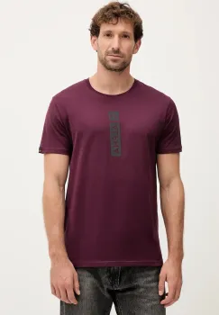 Alpha Industries tricou din bumbac culoarea bordo, cu imprimeu, 146509.608 imagine