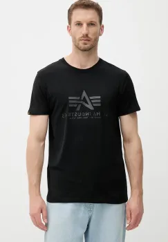 Alpha Industries tricou din bumbac culoarea negru, cu imprimeu, 100501CB.515 imagine