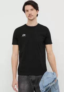 Alpha Industries tricou din bumbac culoarea negru, cu imprimeu imagine