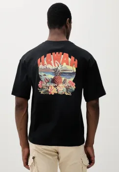 Alpha Industries tricou din bumbac Hawaii Aloha T BP culoarea negru, cu imprimeu, 156535 imagine
