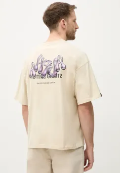 Alpha Industries tricou din bumbac Studio Edition BP T barbati, culoarea bej, cu imprimeu, 156553 imagine