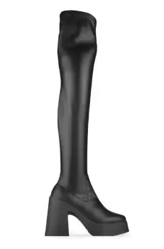 Altercore Cizme Bianca femei, culoarea negru, cu toc drept imagine