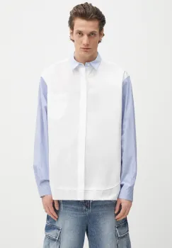AMBUSH camasa din bumbac Layered Shirt culoarea alb, cu guler clasic, relaxed, 12115296 imagine