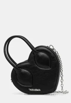 AMBUSH geanta de piele Heart Top Handle Bag culoarea negru, 12115033 imagine