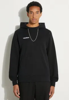 AMBUSH hanorac de bumbac Ballchain barbati, culoarea negru, cu gluga, cu imprimeu, BMBB001F24FLE0011001 imagine