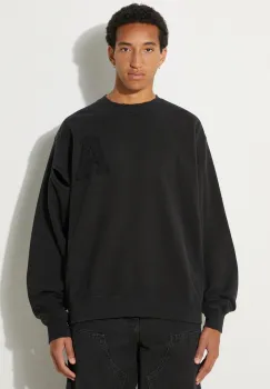 AMBUSH hanorac de bumbac Hole Sweatshirt barbati, culoarea negru, cu imprimeu, BMBA004F24FLE0011010 imagine