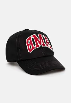 AMBUSH sapca de baseball din bumbac Baseball Cap Tap culoarea negru, cu imprimeu, BMLB002F24FAB0011028 imagine