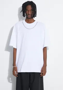 AMBUSH tricou din bumbac Ballchain barbati, culoarea alb, neted, BMAA001S24JER imagine