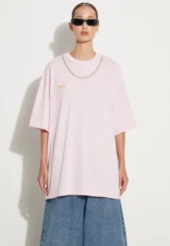 AMBUSH tricou din bumbac Ballchain femei, culoarea roz, BWAA04BF24JER0013616 imagine