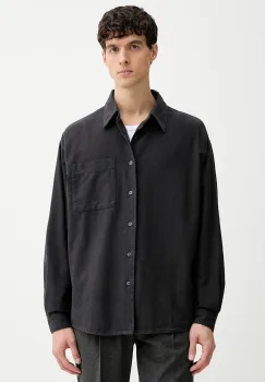 American Vintage camasa din bumbac culoarea gri, cu guler clasic, relaxed, MENY06A imagine