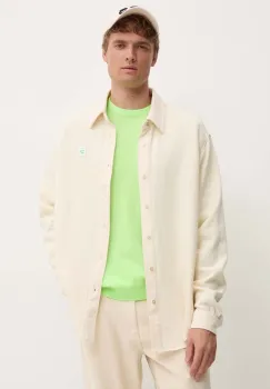 American Vintage camasa jeans barbati, culoarea bej, cu guler clasic, regular, MAFA06BH24 imagine