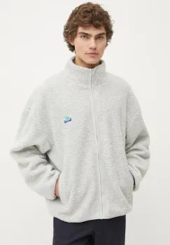 American Vintage hanorac fleece culoarea gri, neted, MHOK16BE25 imagine