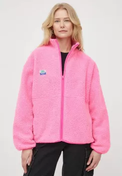 American Vintage hanorac fleece culoarea roz, cu imprimeu imagine