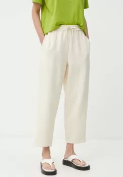 American Vintage pantaloni de bumbac culoarea bej, drept, MAFA10BH24 imagine