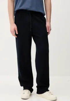 American Vintage pantaloni de trening barbati, culoarea albastru marin, neted, MRYV05BE25 imagine