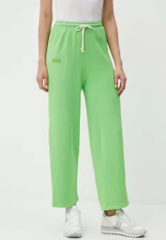 American Vintage pantaloni de trening culoarea verde, neted, IZU05AH24 imagine