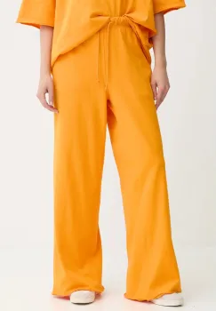 American Vintage pantaloni de trening din bumbac culoarea portocaliu, uni, AFO05B imagine