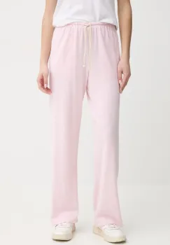 American Vintage pantaloni de trening femei, culoarea roz, neted, YPA05AE25 imagine