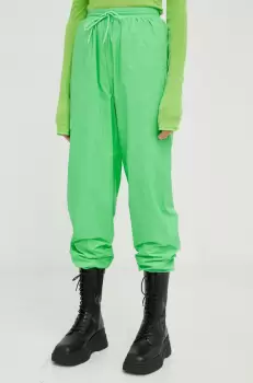 American Vintage pantaloni de trening femei, culoarea verde, imagine