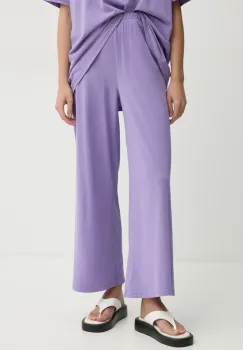 American Vintage pantaloni de trening femei, culoarea violet, cu imprimeu, PYM05AE25 imagine