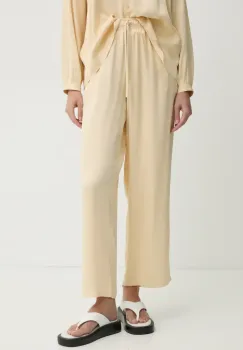 American Vintage pantaloni femei, culoarea bej, lat, high waist, UNY10BE25 imagine