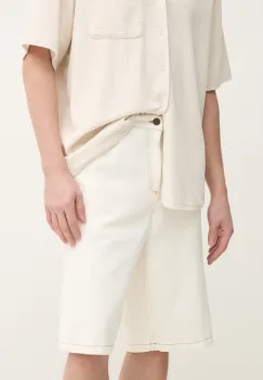 American Vintage pantaloni scurti din bumbac culoarea bej, MJOZ09AE25 imagine