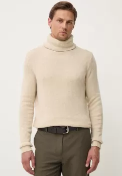 American Vintage pulover din amestec de lana barbati, culoarea bej, light, cu guler, MFAL18BH24 imagine