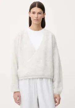 American Vintage pulover din amestec de lana culoarea gri, light, NUN18D imagine