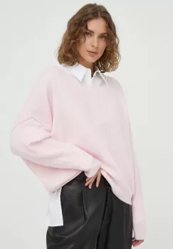 American Vintage pulover din amestec de lana femei, culoarea roz, light imagine