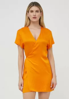 American Vintage rochie culoarea portocaliu, mini, evazati imagine