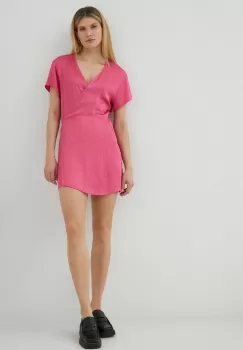 American Vintage rochie culoarea roz, mini, evazati imagine