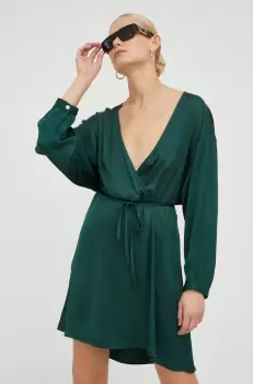 American Vintage rochie culoarea verde, mini, drept imagine