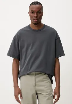 American Vintage tricou din bumbac barbati, culoarea gri, uni, MFAZ02CE25 imagine