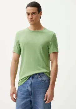 American Vintage tricou din bumbac barbati, culoarea maro, neted, MBYSA18BH24 imagine