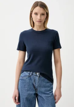 American Vintage tricou din bumbac culoarea bleumarin, SON28G imagine