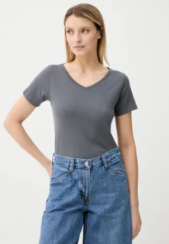 American Vintage tricou din bumbac culoarea gri, GAMI02D imagine