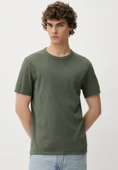 American Vintage tricou din bumbac culoarea verde, neted imagine