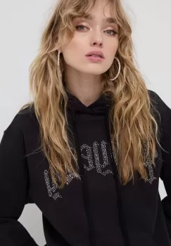 Aniye By bluza femei, culoarea negru, cu gluga, cu imprimeu imagine