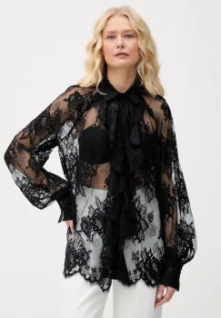 Aniye By camasa culoarea negru, cu guler clasic, regular, 181473 imagine