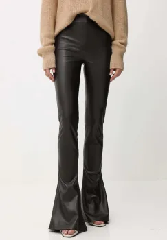 Aniye By pantaloni culoarea maro, evazati, high waist, 181419 imagine