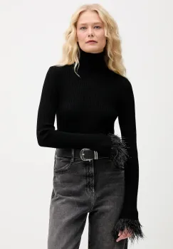 Aniye By pulover culoarea negru, light, cu guler, 181051 imagine